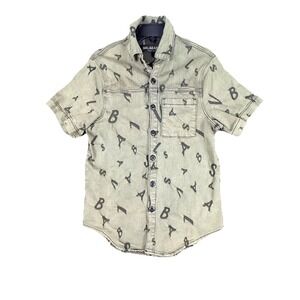 Valabasas  Shirt Button Down‎ Urban Street Wear Thick Denim y2k hip Hop Medium